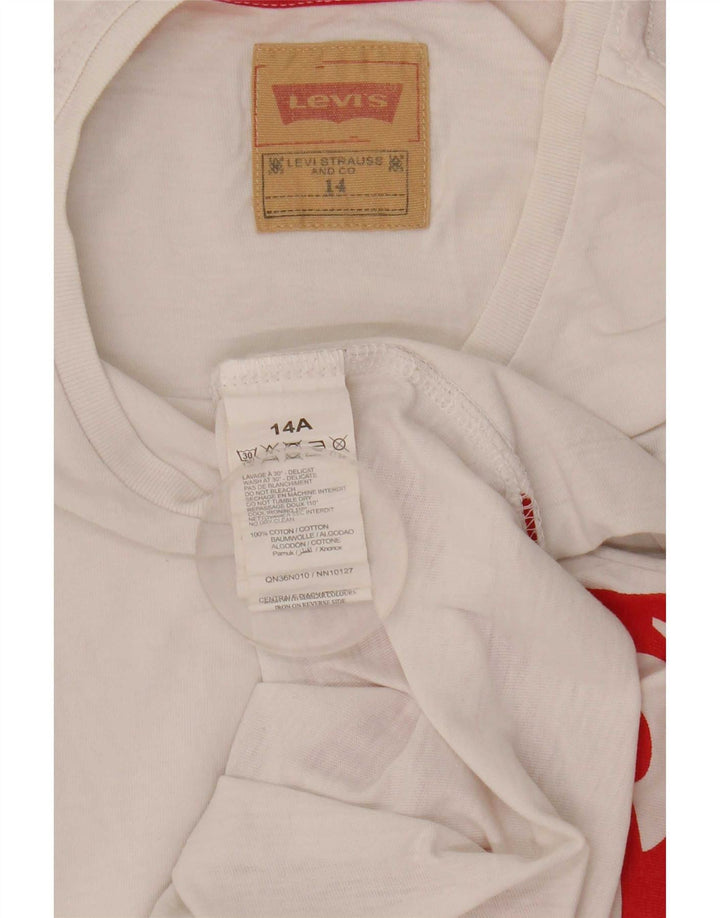 Chłopięcy T-shirt z grafiką Levi's, 13-14 lat, biała bawełna
