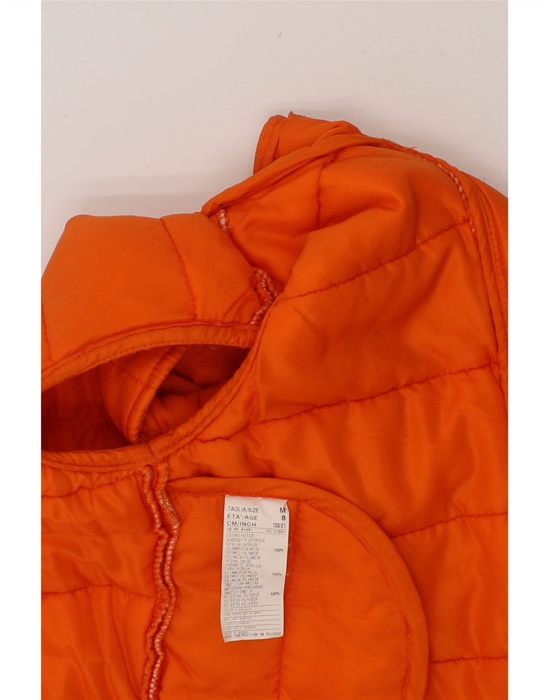 BENETTON Girls Padded Gilet 7-8 Years Medium Orange Polyamide Vintage Benetton and Second-Hand Benetton from Messina Hembry 