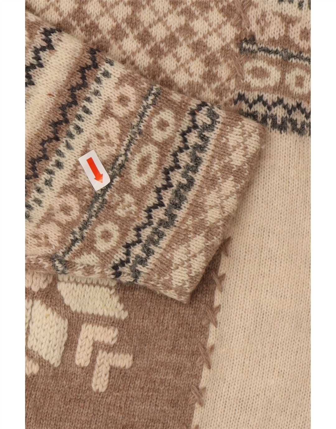 Sweter damski SURPRISE o luźnym kroju z szalowym dekoltem IT 40/42 średni beż