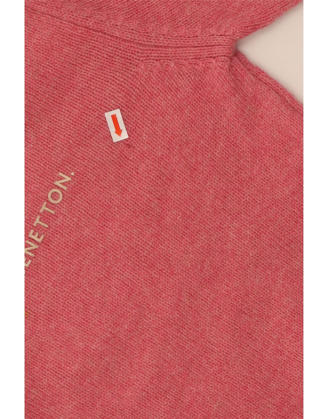 Damski sweter BENETTON Crop Graphic z dekoltem w łódkę UK 8 Small Pink
