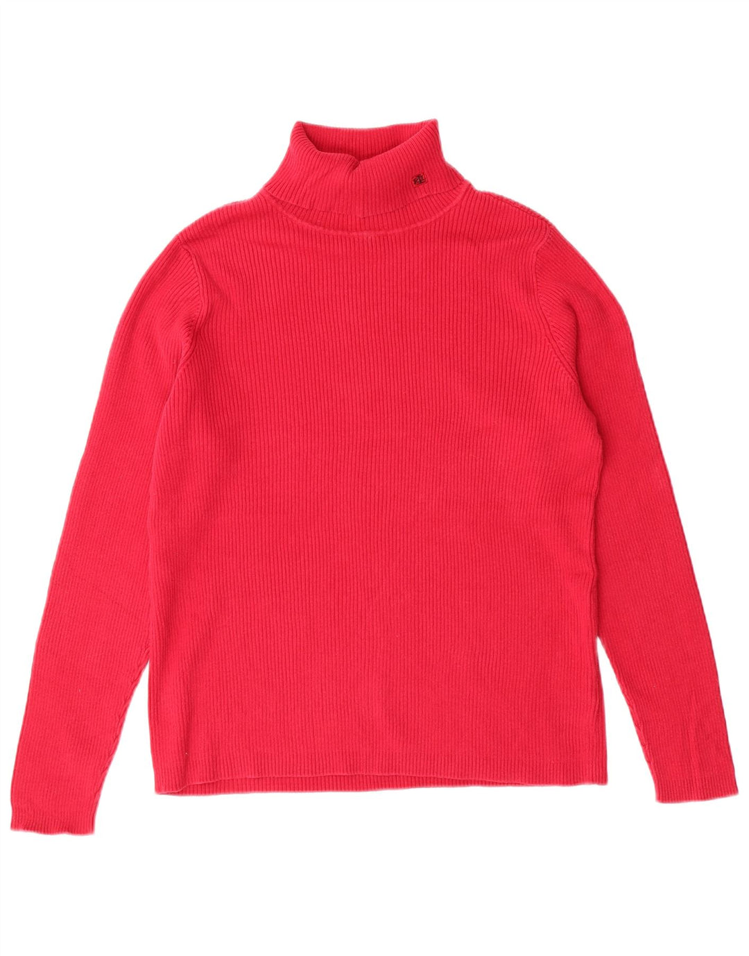 RALPH LAUREN Damski sweter z golfem UK 16, duży, różowy, bawełniany