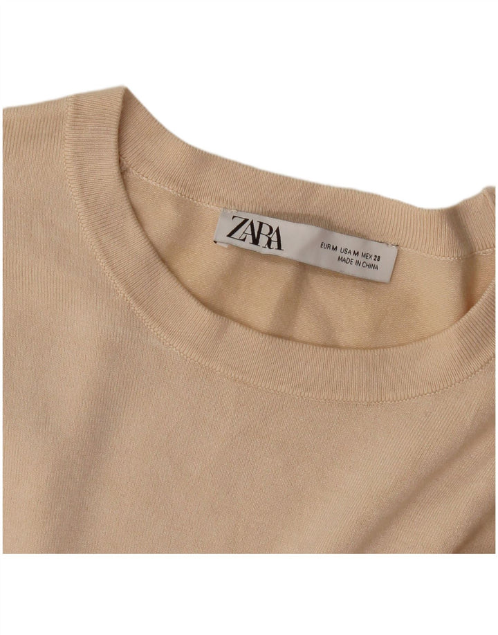 Sweter damski Zara z dekoltem w łódkę UK 12 średni beż