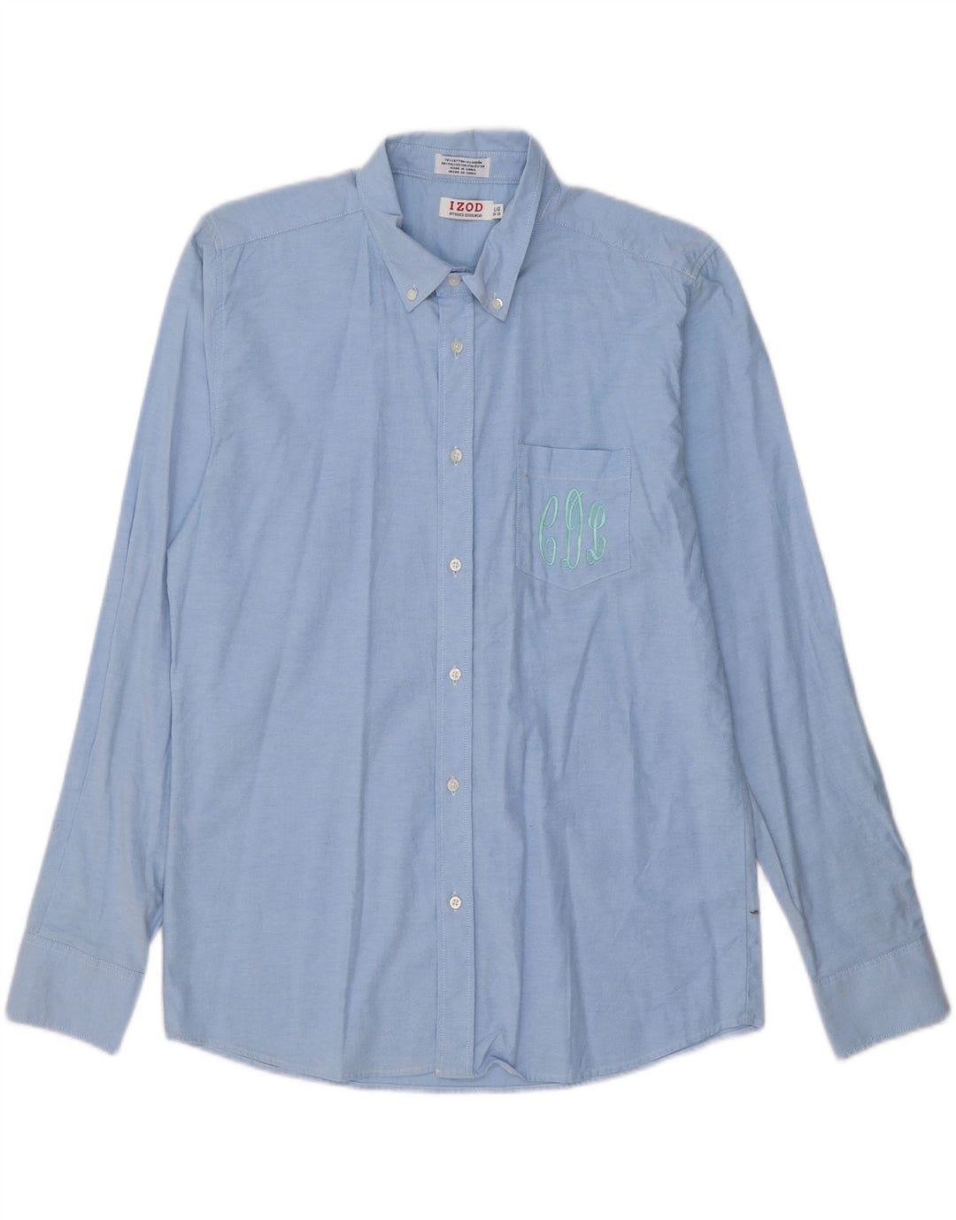 IZOD Mens Shirt Size 38/39 Large Blue Cotton Vintage Izod and Second-Hand Izod from Messina Hembry 