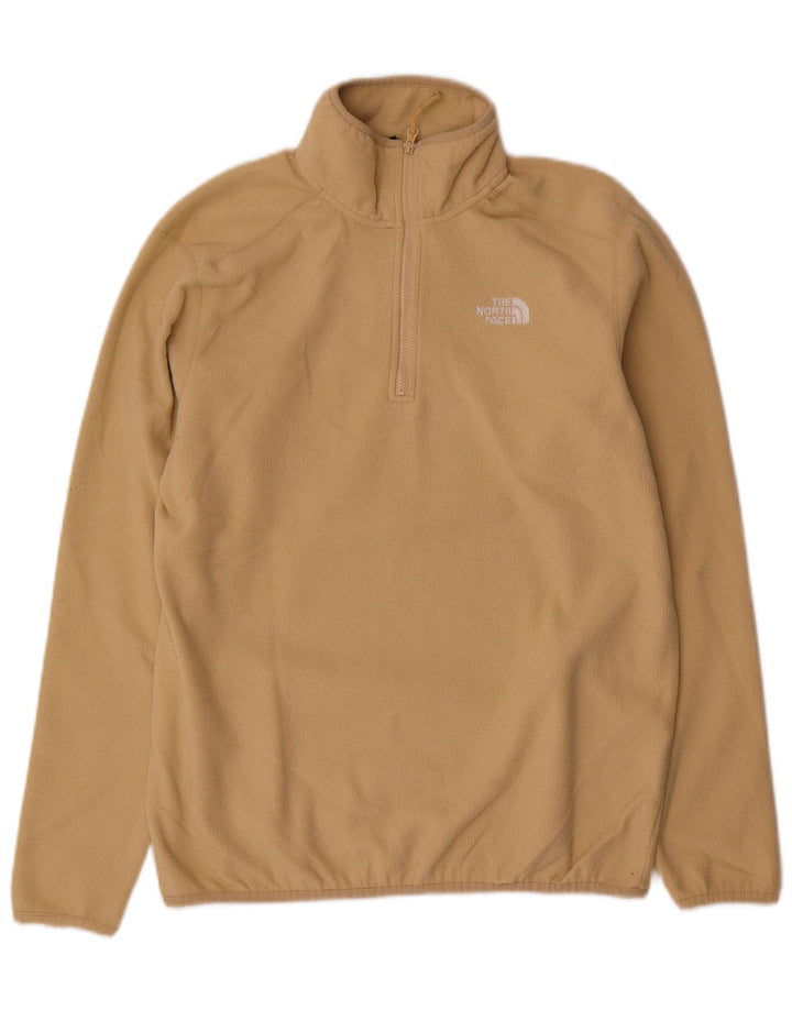 Męski sweter polarowy The North Face z zamkiem błyskawicznym, średnio beżowy, poliester