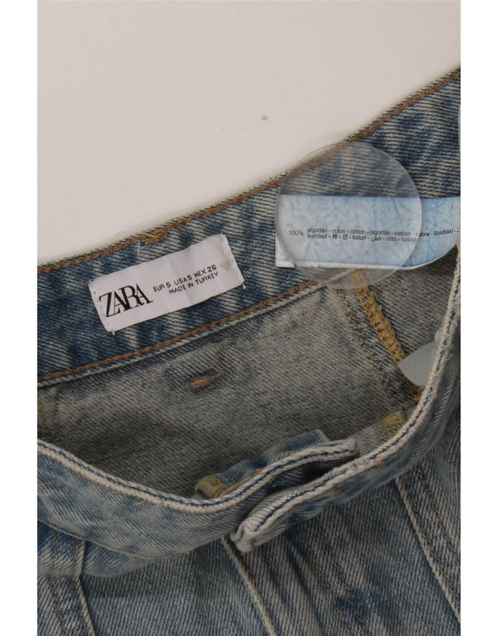 Zara Damska Mini Spódnica Dżinsowa Mała W26 Niebieska Bawełniana
