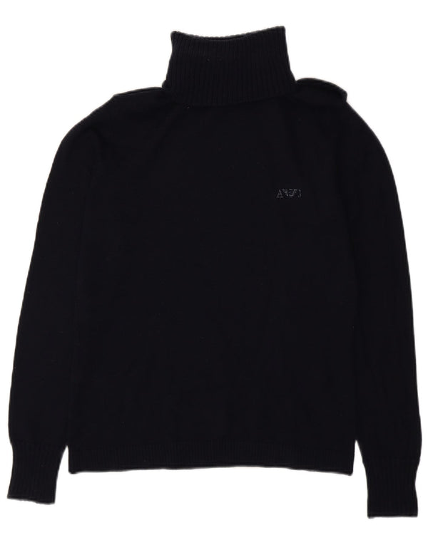 Armani Jeans Damski sweter wojskowy z golfem EU 44 XL granatowy