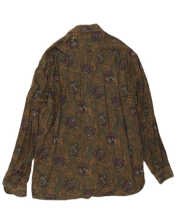 Koszula męska w stylu vintage XL Khaki Paisley, wiskoza