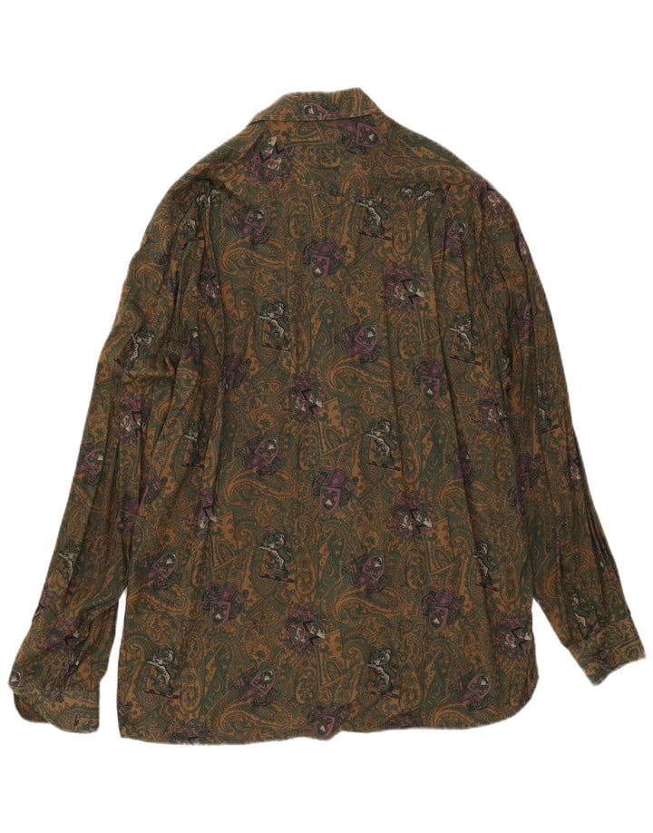 Koszula męska w stylu vintage XL Khaki Paisley, wiskoza