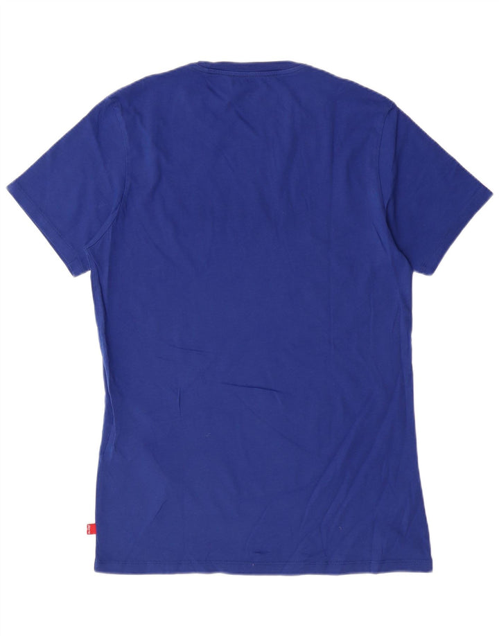 Męski T-shirt z grafiką LEVI'S, mały, niebieski, bawełniany