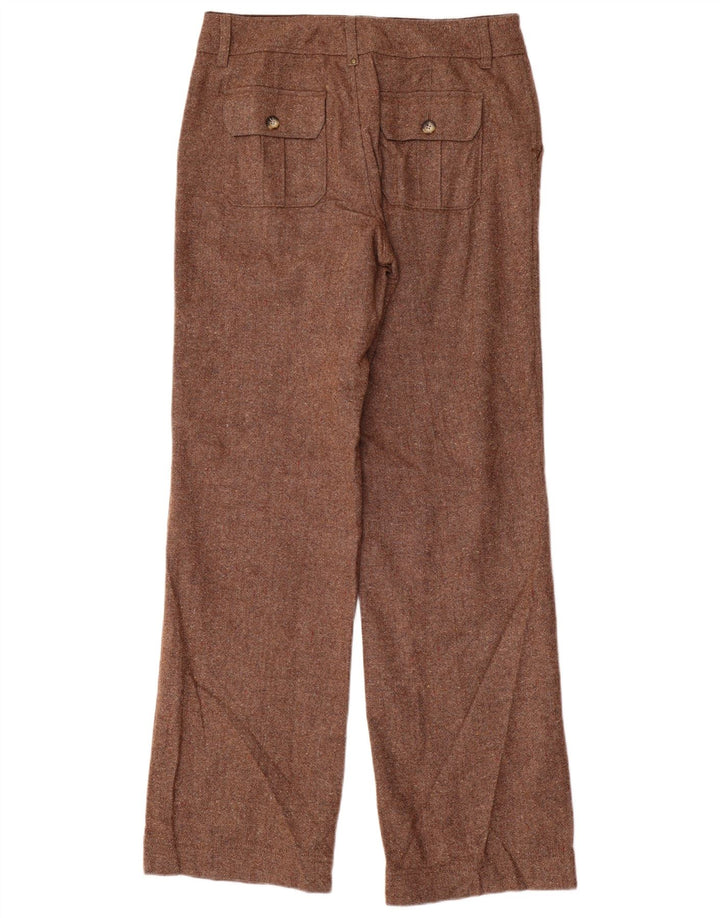 EDDIE BAUER Wysokie spodnie chino damskie US 8 średnie W32 L35 brązowe nakrapiane