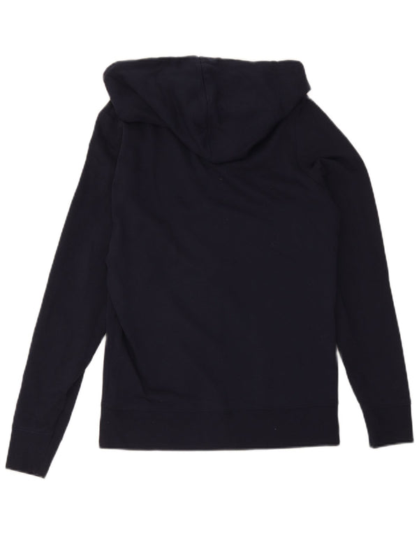 Marks & Spencer Womens Zip Hoodie Sweater UK 10 Small  Navy Blue Cotton
