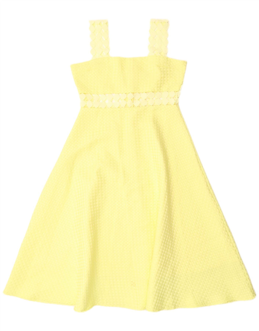 Damska sukienka o linii A bez rękawów Paperlace UK 12 Średni żółty poliester