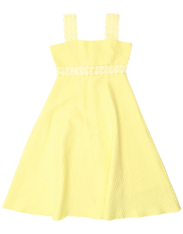 Damska sukienka o linii A bez rękawów Paperlace UK 12 Średni żółty poliester
