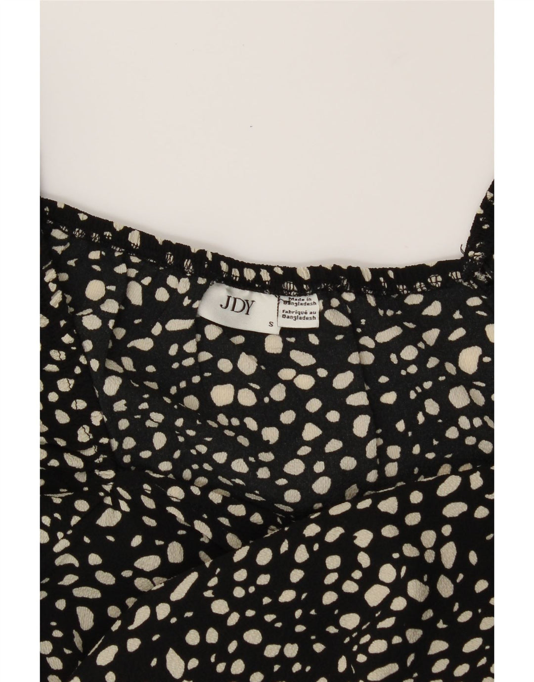 VINTAGE Womens A-Line Dress UK 10 Small Black Spotted Polyester Vintage Vintage and Second-Hand Vintage from Messina Hembry 
