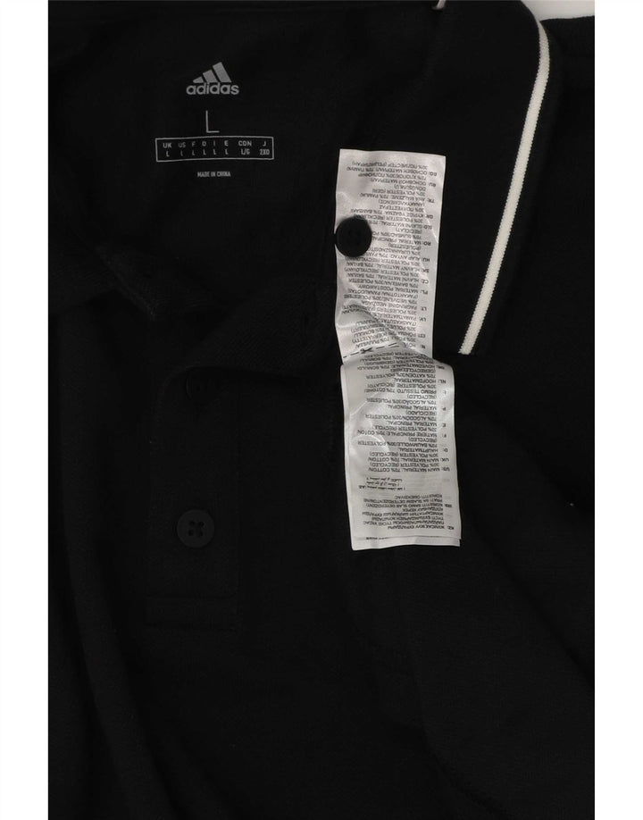 Męska koszulka polo Adidas, duża, czarna, bawełniana