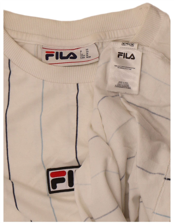 T-shirt męski Fila Top, bawełniany, w średnie białe paski