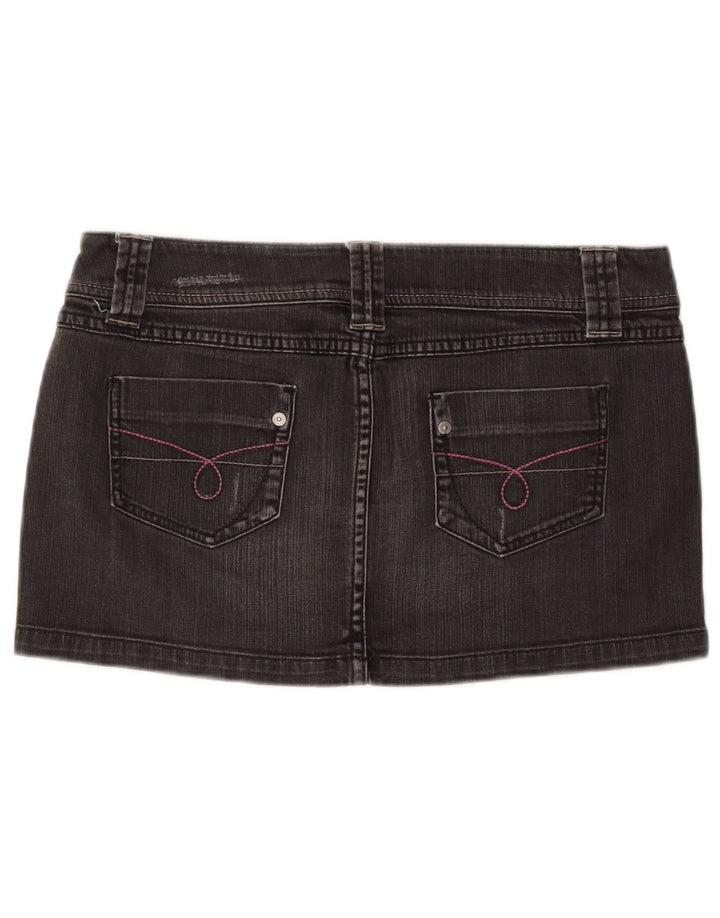 BENETTON Damska spódnica jeansowa w trudnej sytuacji IT 44 Medium W30 Szara bawełna