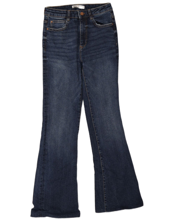 Damskie jeansy rozkloszowane z wysokim stanem Zara EU 38 Small W28 L31 Niebieskie