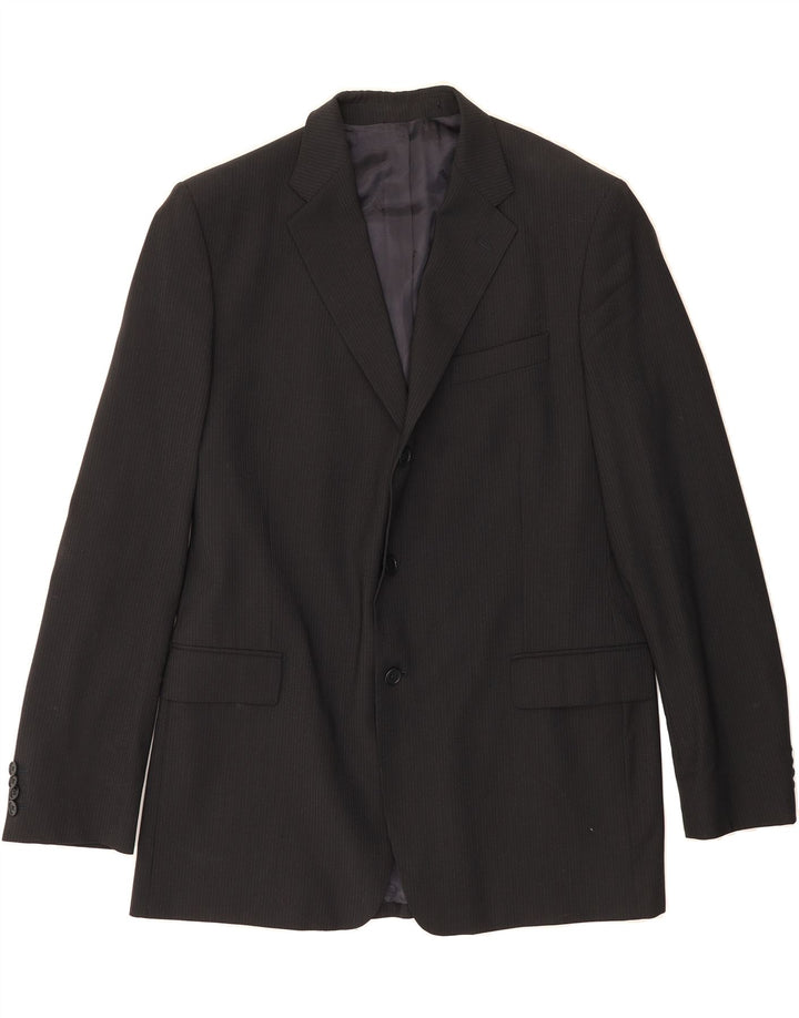 FERRE Mens 3 Button Blazer Jacket IT 56 3XL Navy Blue Pinstripe Vintage Ferre and Second-Hand Ferre from Messina Hembry 