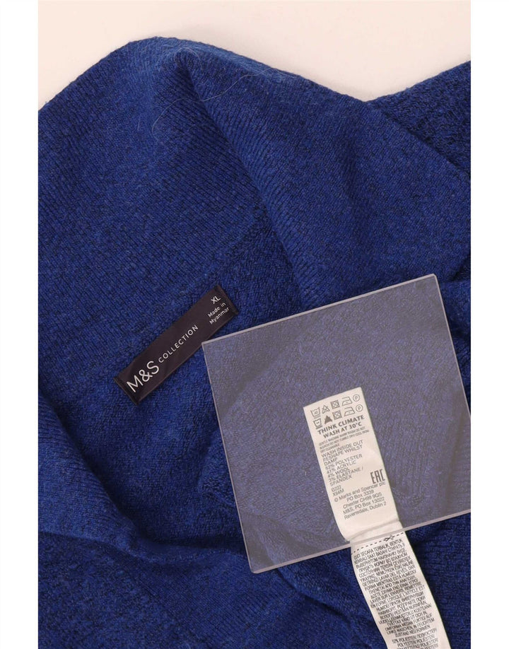 Marks & Spencer Męski sweter polo XL, niebieski, poliester