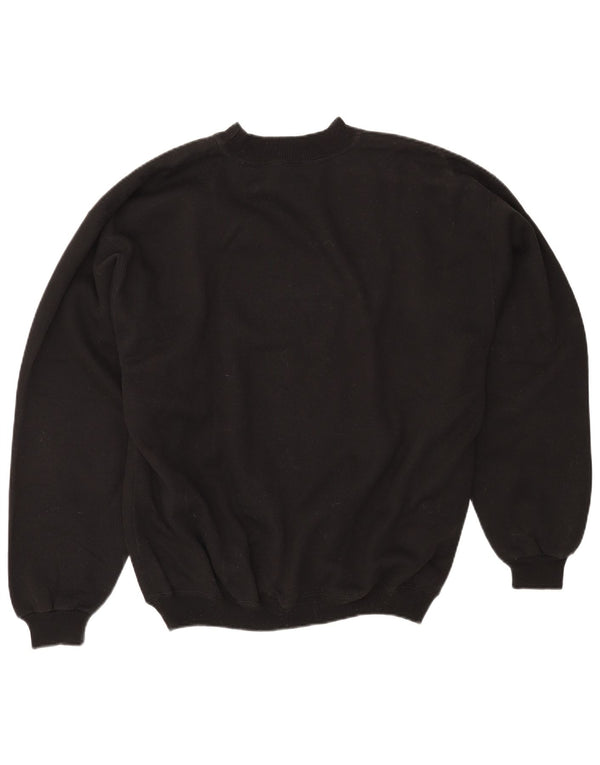 Męska bluza z grafiką w stylu vintage, sweter XL, czarna bawełna