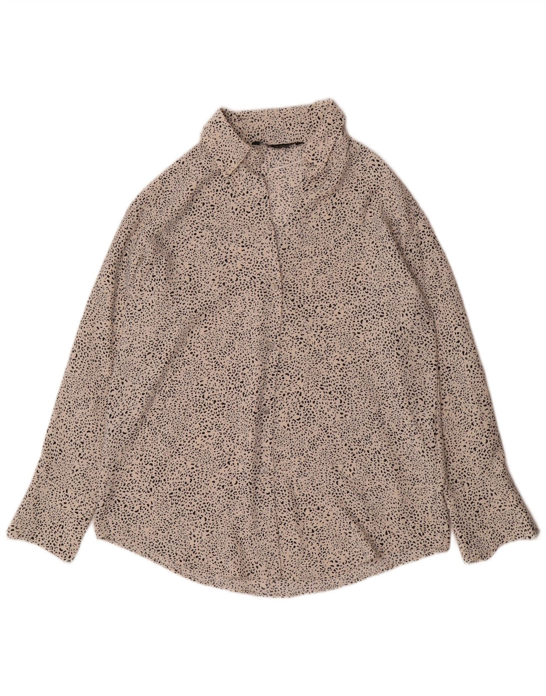 Damska bluzka koszulowa oversize Zara UK 10, mała, biała, w kropki, poliester