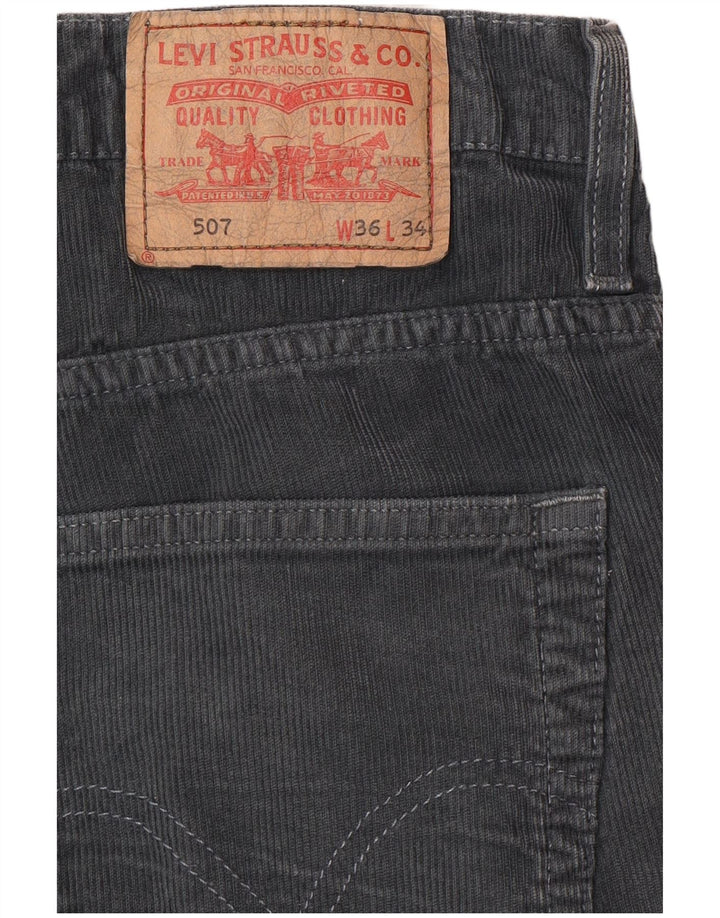 Męskie sztruksowe spodnie LEVI'S 507 Bootcut W36 L34 Szara, bawełniana klasyka