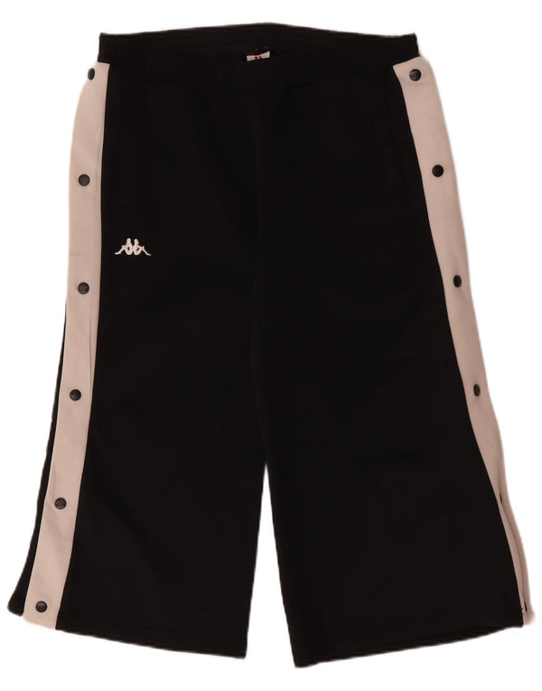 Damskie spodnie dresowe Capri KAPPA UK 16, duże czarne bloki kolorów