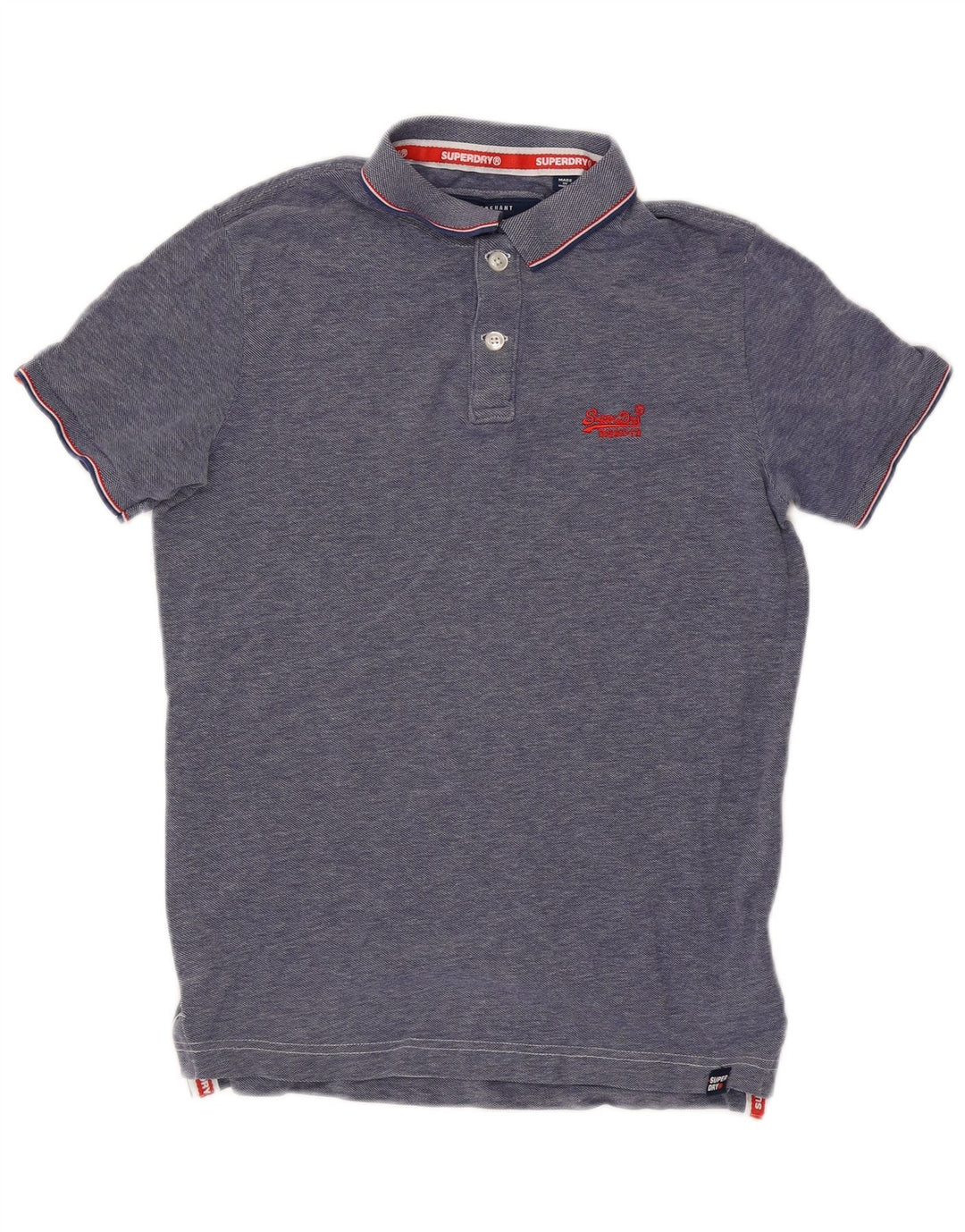 Męska koszulka polo Superdry, średnia niebieska, bawełniana