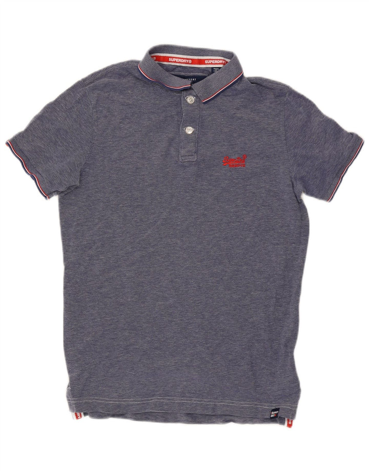 Męska koszulka polo Superdry, średnia niebieska, bawełniana