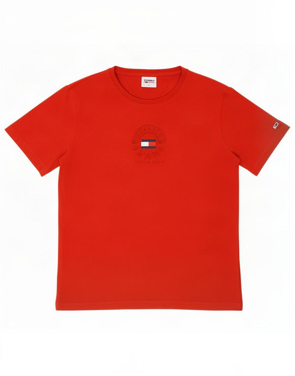 Damska koszulka z krótkim rękawem i grafiką Tommy Hilfiger Top UK 10 Small Red