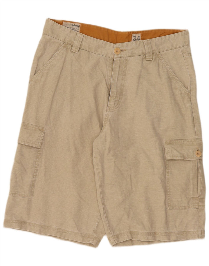 Męskie spodenki cargo Timberland W34, duże, beżowe, bawełniane