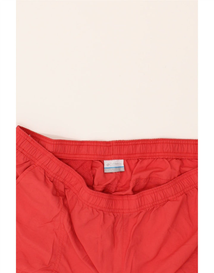 COLUMBIA Mens Sport Shorts 2XL Red Polyester Vintage Columbia and Second-Hand Columbia from Messina Hembry 