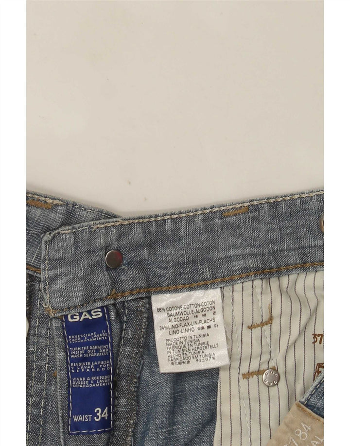 Męskie spodenki jeansowe Gas W34, duże, niebieskie, bawełniane
