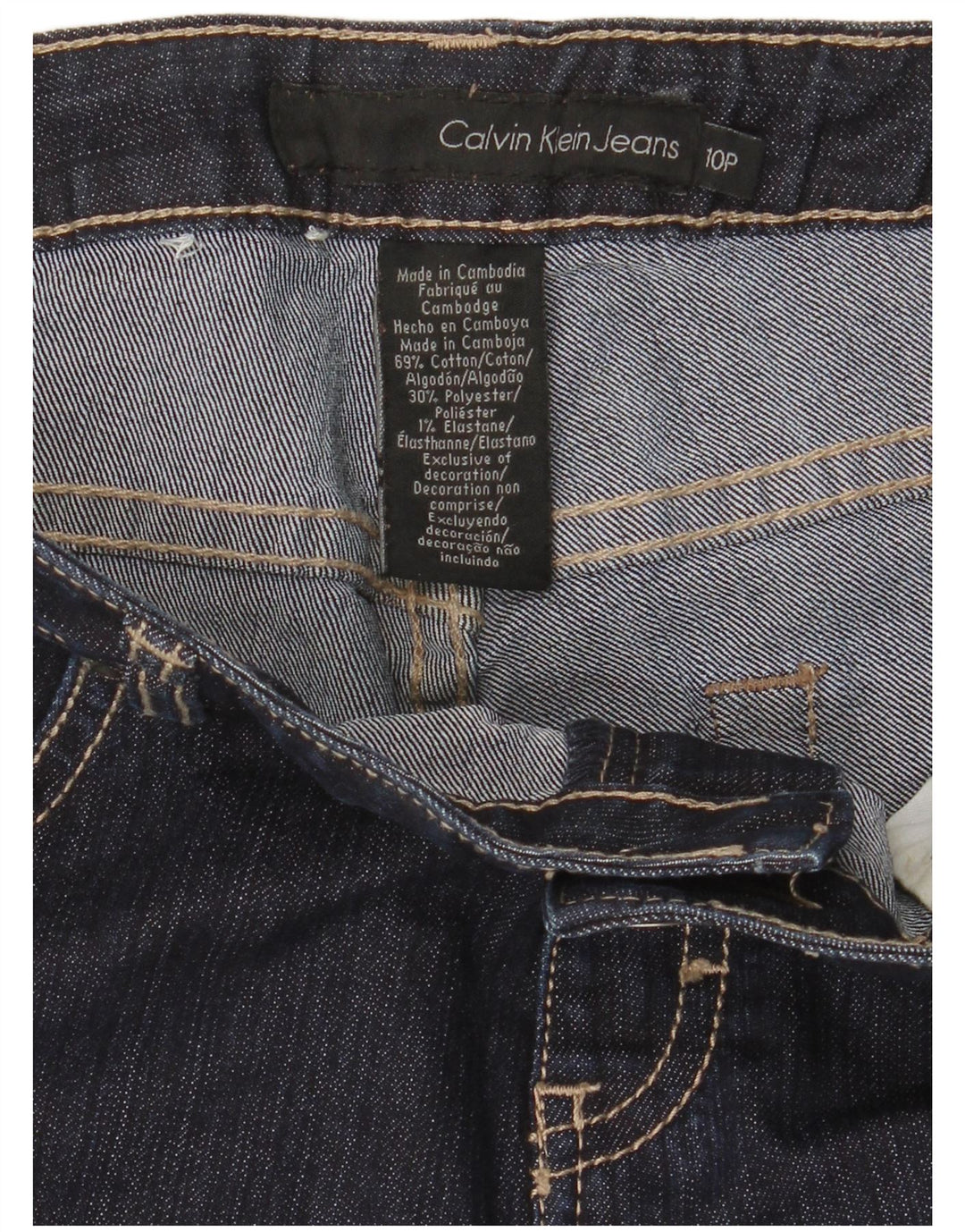 Damskie jeansy rozkloszowane CALVIN KLEIN US 10 Medium W32 L30 Granatowa bawełna