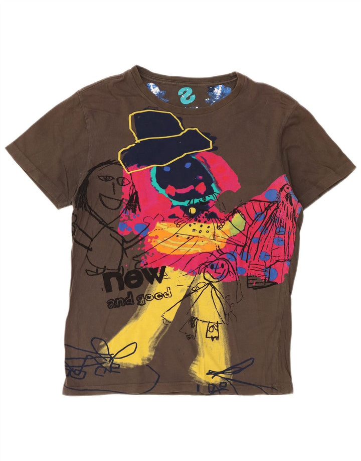 Męski T-shirt z grafiką Desigual Top Medium Khaki