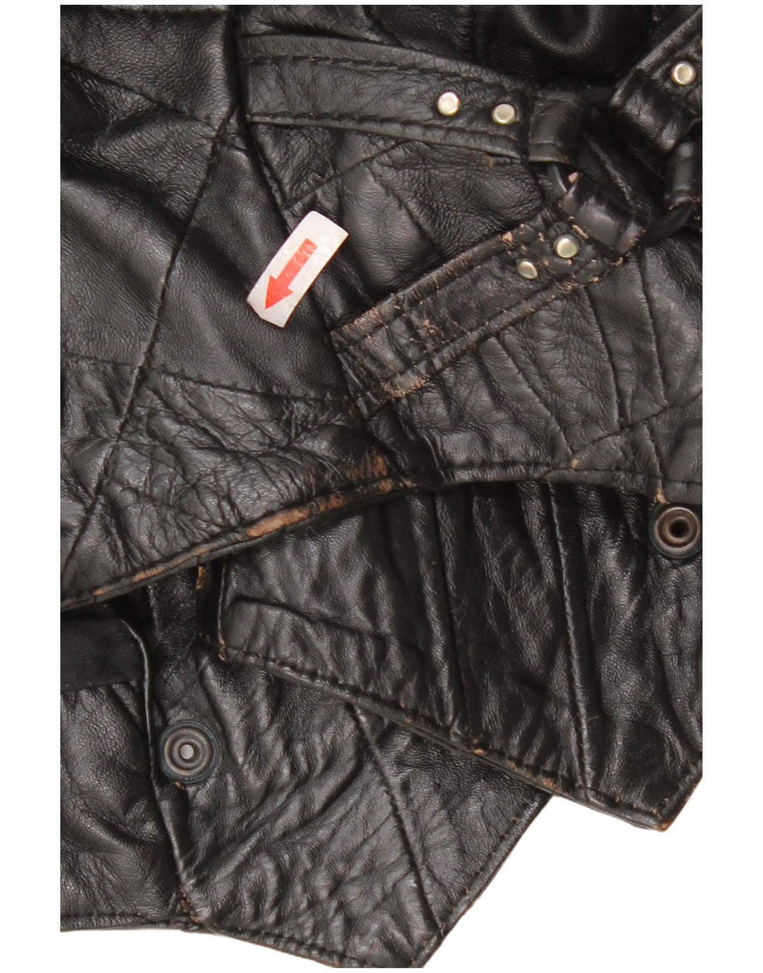 Vintage damska kurtka skórzana Bomber UK 12, średnia czarna skóra