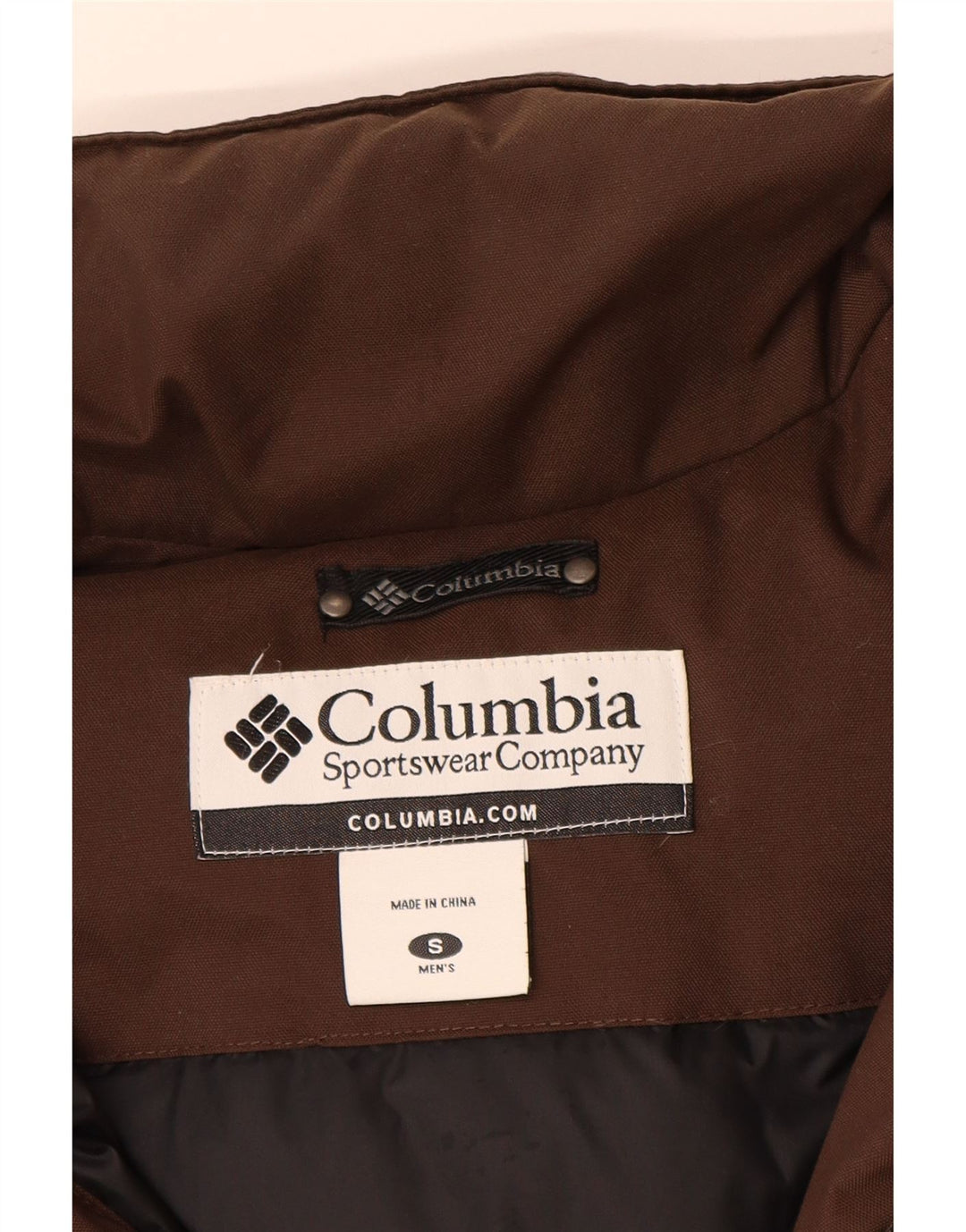 Męska ocieplana kurtka Columbia UK 36 Mały brązowy nylon