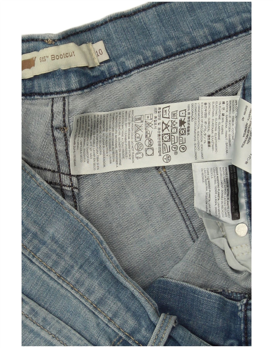 Damskie jeansy LEVI'S 515 Bootcut US 10, duże, W34 L29, niebieska bawełna