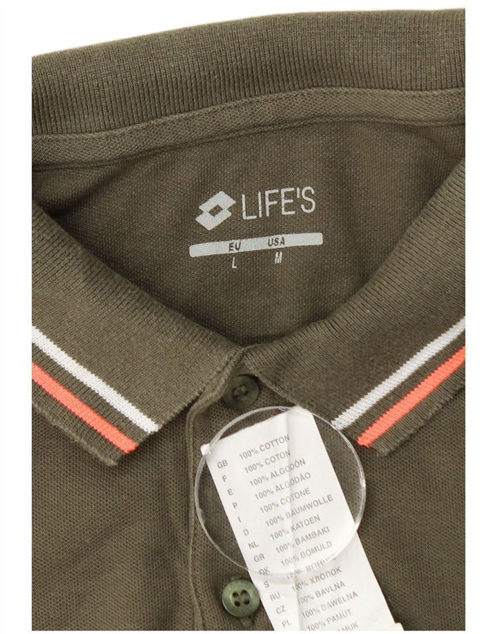 Męska koszulka polo Lotto Life, średnia, bawełniana khaki
