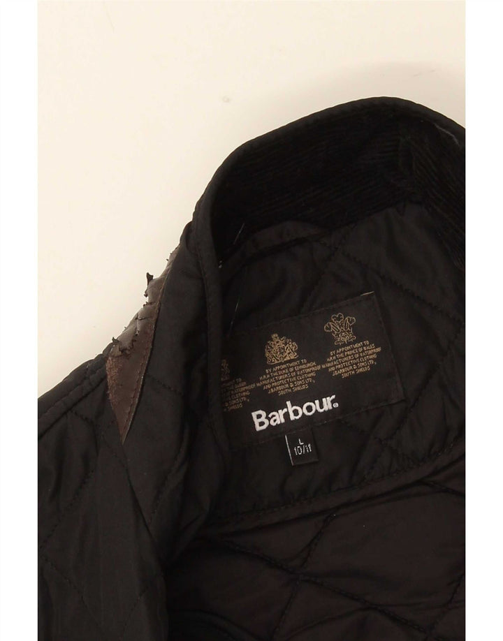 Pikowana kurtka chłopięca Barbour na 10-11 lat, duża, czarna