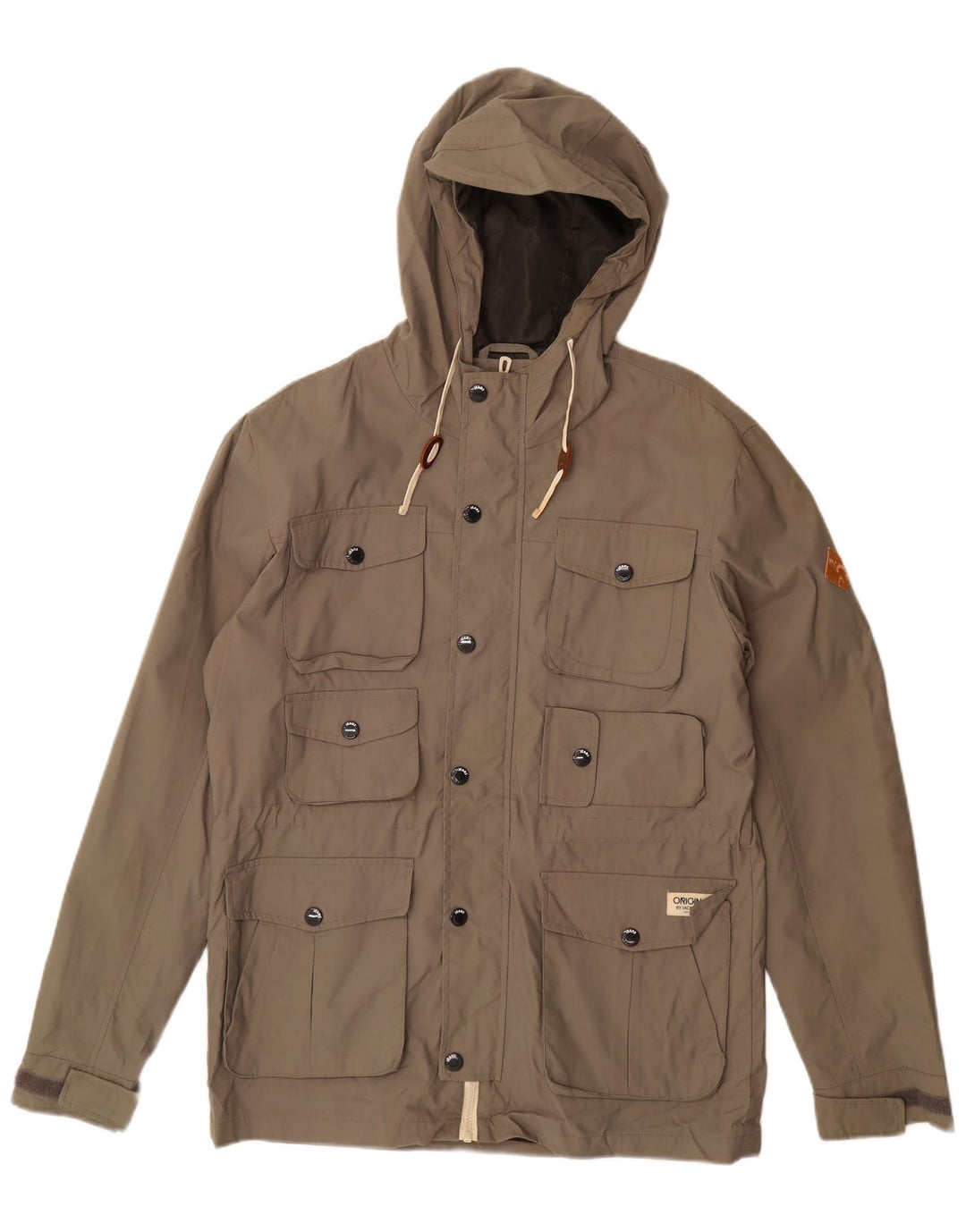 Męska kurtka użytkowa z kapturem JACK & JONES UK 38, średnioszary nylon