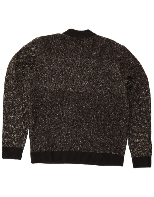 Męski sweter Jack & Jones z okrągłym dekoltem XL, czarny, nakrapiany poliester