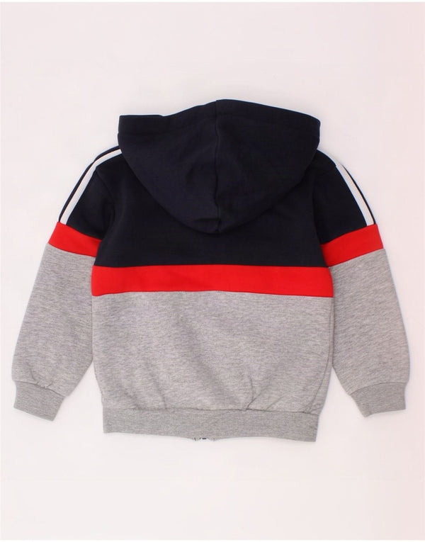 Adidas Baby Boys Sweter Zip Hoodie Sweter 18-24 Miesięcy Szara Bawełna z blokami kolorów