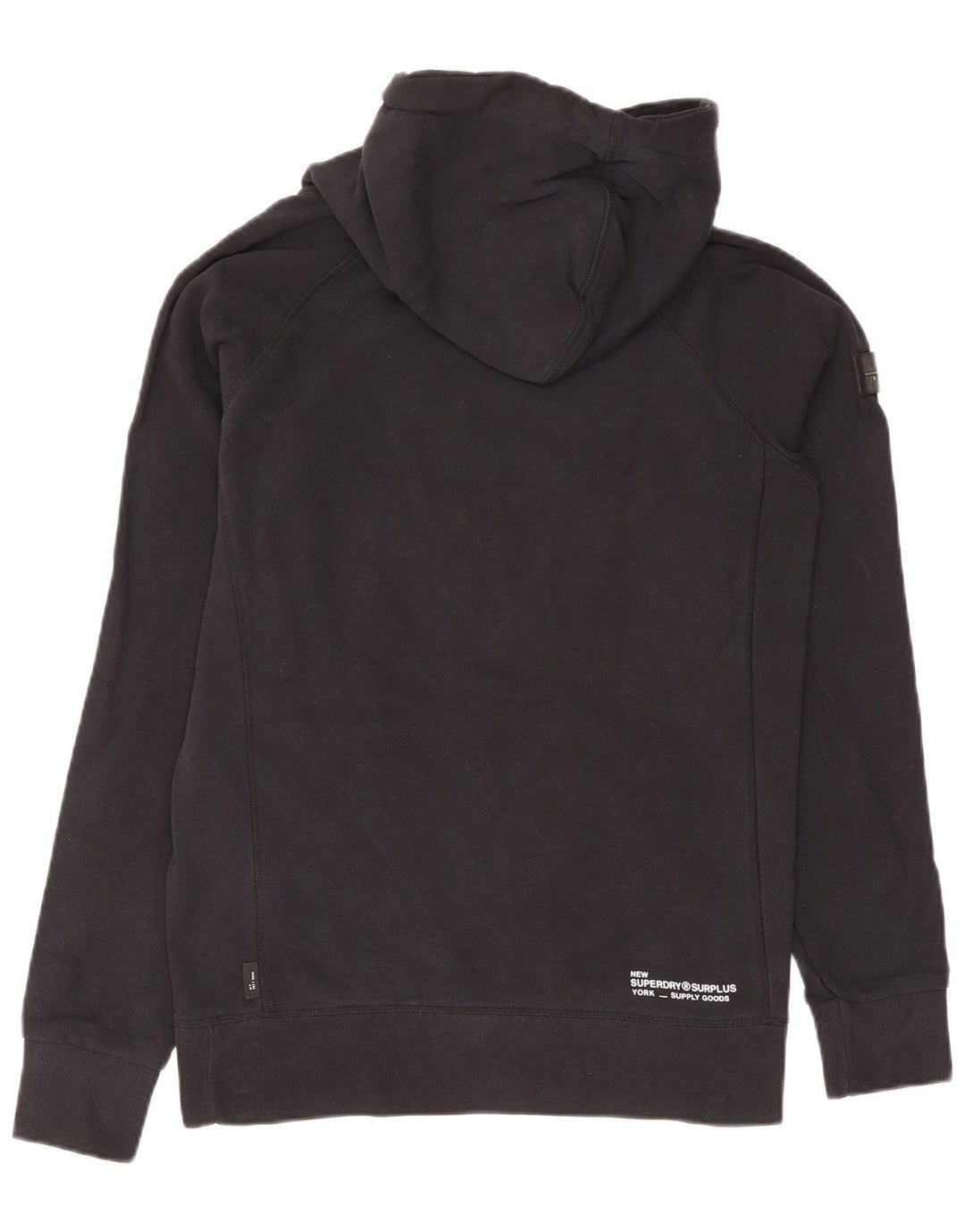 Męski sweter z kapturem Superdry z grafiką, średniej wielkości, czarny, bawełniany