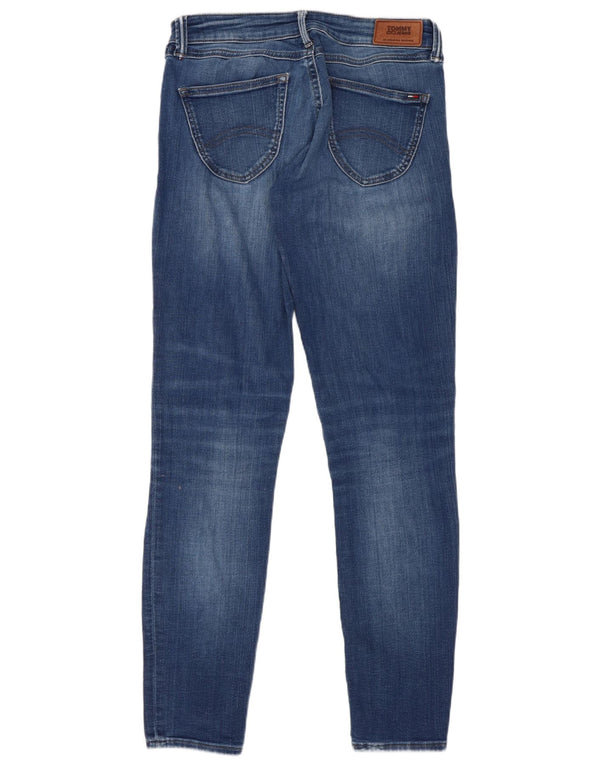 Damskie dżinsy rurki Tommy Hilfiger Sophie z niską talią W27 L30 Niebieska bawełna