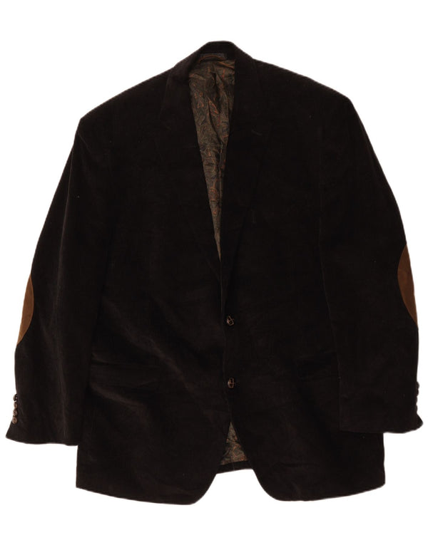 Ralph Lauren Męska sztruksowa marynarka zapinana na 2 guziki UK 44 XL, czarna bawełna
