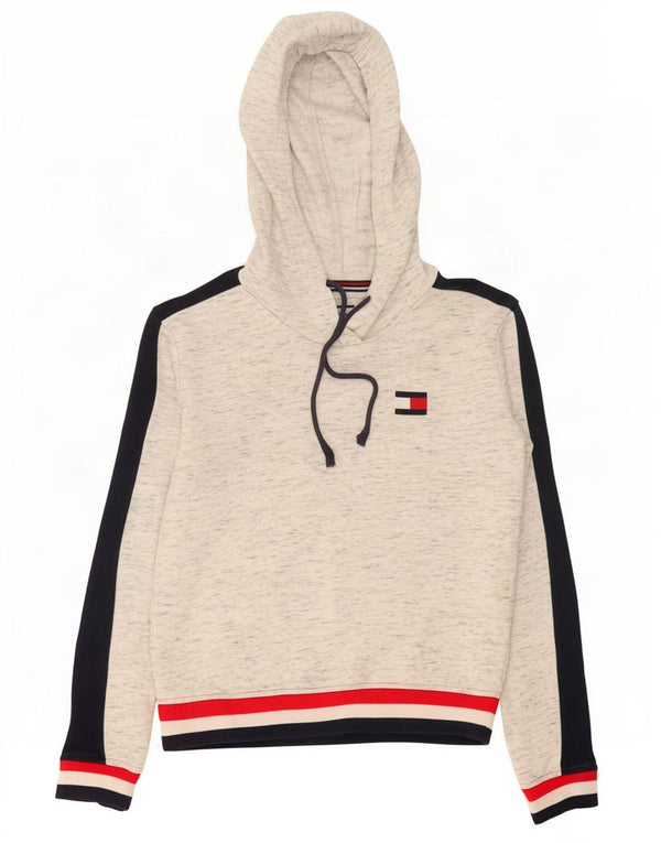 Damski sweter z kapturem Tommy Hilfiger UK 2 2XS Szary, bawełniany blok kolorów