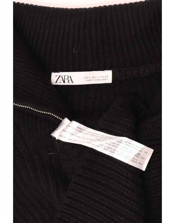 Damski podkoszulek Zara Oversize z krótkim rękawem i zamkiem błyskawicznym UK 14, średni czarny