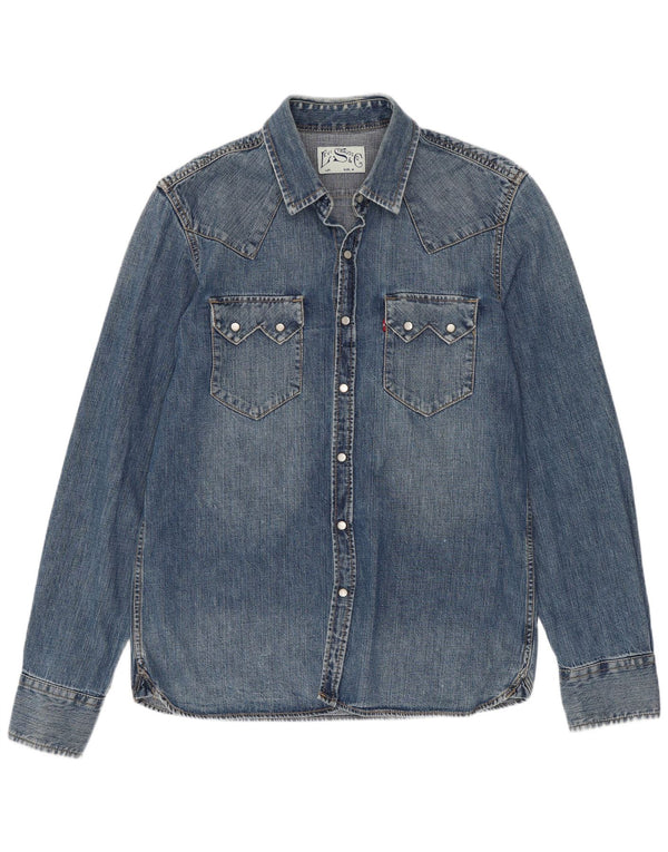 Męska koszula dżinsowa Levi's Western, średnioniebieska, bawełniana